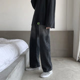 FOESCE 2025 Gradient Straight Jeans Men's Fashion Brand Loose Ins Versatile Wide Leg Pants Men's Korean Style Floor Mops Streetwear