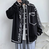 FOESCE Hand painted graffiti shirt men's design sense of minority advanced sense of leisure Hong Kong style shirt hiphop fried Street