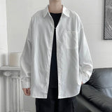 FOESCE Shirt men's long sleeve ins simple and versatile loose Shirt spring and autumn Korean fashion handsome casual imported-china
