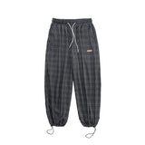 FOESCE New men and wild self-cultivation personality stitching retro plaid casual nine overalls pantalon hombre