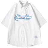 FOESCE Summer hawaiian shirt coat men's Korean fashion versatile ruffian handsome 5-sleeve shirt ins2025 new top camiseta streetwear