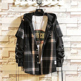 New Arrived Plaid Hoodie Sweatshirt Mens Streetwear Hip Hop High Street Casual Long-Sleeved Cardigans