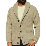 Winter Clothing Men's Knitted Cardigan Sweatercoat Casual Solid Color Fashion Button Down Loose Long Sleeve Knitwear M-3XL