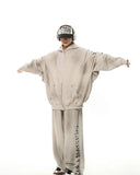 FOESCEStreet Graffiti Hooded Sweatshirt Men's Spring and Autumn Heavyweight American Retro Distressed Pullover Couple Top