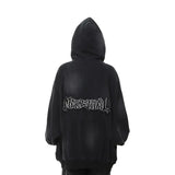 FOESCEStreet Graffiti Hooded Sweatshirt Men's Spring and Autumn Heavyweight American Retro Distressed Pullover Couple Top