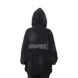 FOESCEStreet Graffiti Hooded Sweatshirt Men's Spring and Autumn Heavyweight American Retro Distressed Pullover Couple Top