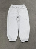FOESCE HOUZHOU Vintage Graphic Fleece Sweatpants Women Casual Classic Gray Black Wide Leg Warm Trouser Thick Jogger Hip Hop Winter 2025