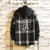New Arrived Plaid Hoodie Sweatshirt Mens Streetwear Hip Hop High Street Casual Long-Sleeved Cardigans