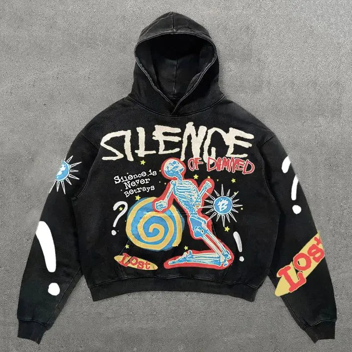 FOESCE Harajuku Oversized Letter Hoodies Women Streetwear High Quality Hoodie Vintage High Street Sweatshirt Goth Y2k Men Clothing