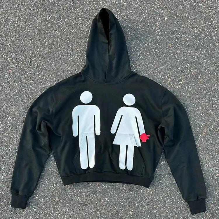 FOESCE Harajuku Oversized Letter Hoodies Women Streetwear High Quality Hoodie Vintage High Street Sweatshirt Goth Y2k Men Clothing