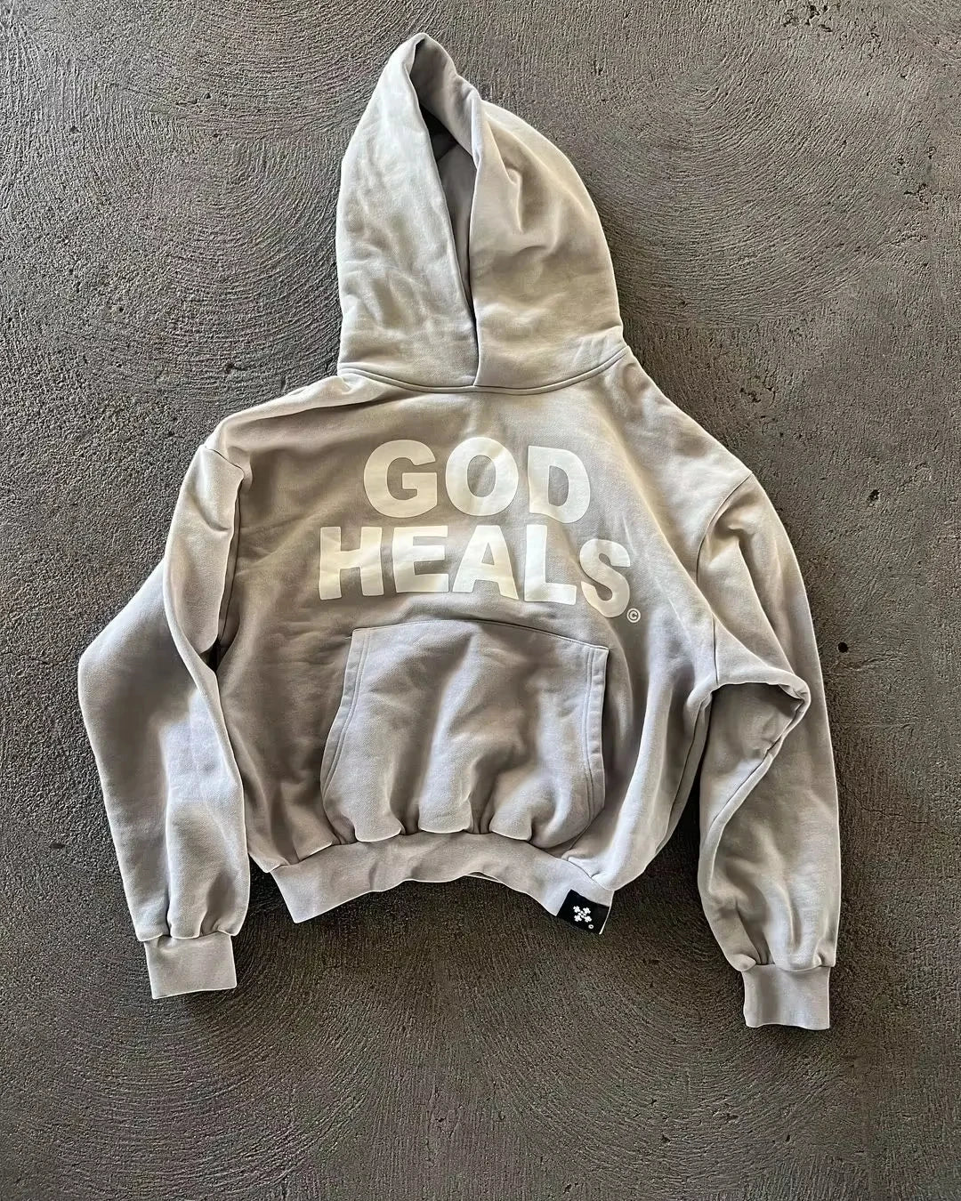 FOESCE Harajuku Oversized Street Vintage Streetwear God heals Painting Printed Hoodies Women Sweatshirt 2025 New Y2k Tops Men Clothing