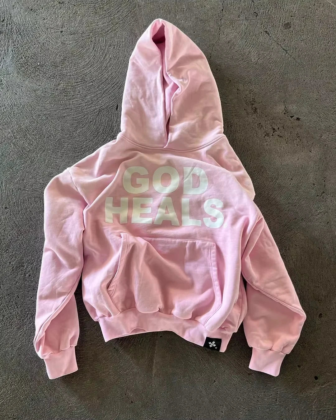 FOESCE Harajuku Oversized Street Vintage Streetwear God heals Painting Printed Hoodies Women Sweatshirt 2025 New Y2k Tops Men Clothing