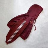 FOESCE Harajuku Raw Edge Striped Drawstred Hoodie for Men Goth Oversized Sweatshirt Hoodie Embroidered Pattern Sweatshirts 2025 Autumn