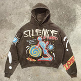 FOESCE Harajuku Stylish Retro Skull Print hoodies women graphic American y2k top oversized hoodie Couples streetwear goth women clothes