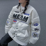 FOESCE Harajuku new american style baseball jacket oversized leather motorcycle jackets women thick cotton winter coat women down coats