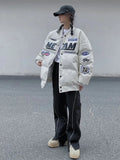 FOESCE Harajuku new american style baseball jacket oversized leather motorcycle jackets women thick cotton winter coat women down coats
