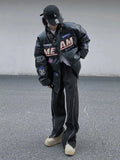 FOESCE Harajuku new american style baseball jacket oversized leather motorcycle jackets women thick cotton winter coat women down coats