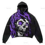 FOESCE Harajuku streetwear men Oversized angel Print Hoodies Women Tops tracksuit men Couples Sweatshirt Goth Y2k Clothes men clothing