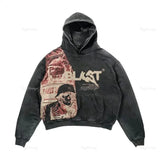FOESCE Harajuku streetwear men Oversized angel Print Hoodies Women Tops tracksuit men Couples Sweatshirt Goth Y2k Clothes men clothing