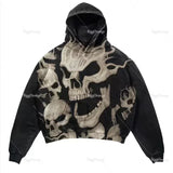 FOESCE Harajuku streetwear men Oversized angel Print Hoodies Women Tops tracksuit men Couples Sweatshirt Goth Y2k Clothes men clothing