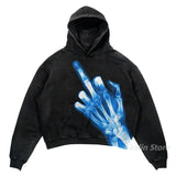FOESCE Harajuku streetwear men Oversized angel Print Hoodies Women Tops tracksuit men Couples Sweatshirt Goth Y2k Clothes men clothing