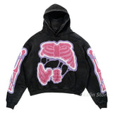 FOESCE Harajuku streetwear men Oversized angel Print Hoodies Women Tops tracksuit men Couples Sweatshirt Goth Y2k Clothes men clothing