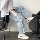 FOESCE pants men's basketball pants loose straight wide leg pants summer thin Korean fashion casual pants sports pants sweatpants