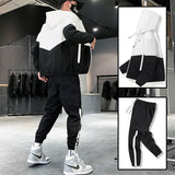 FOESCE 2025 Men Tracksuit Casual Joggers Hooded Sportswear Jackets And Pants 2 Piece Sets Hip Hop Running Sports Suit