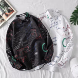 FOESCE Graffiti Floral Shirt Long Sleeve Shirt Men's autumn and winter graffiti printed shirt men's and women's cardigan shirt men's