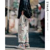 FOESCE Fresh and interesting printed casual pants, hip hop straight and handsome men's overalls 2025 The New listing Hot Sale