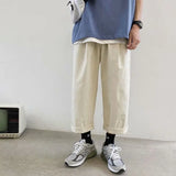 FOESCE Streetwear Mens Korean Fashions  Pants Wide Leg Joggers 2025 Mens Khaki  brown  Black  Loose Japan Style Straight Pants