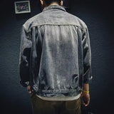 FOESCE High Quality Men's Denim Jacket Pockets Decors Fashion Spring Autumn Jacket Coat Trendy Retro Style Loose Fit Denim Clothes Top