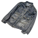 FOESCE High Quality Men's Denim Jacket Pockets Decors Fashion Spring Autumn Jacket Coat Trendy Retro Style Loose Fit Denim Clothes Top