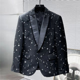 FOESCE High-end Handsome Luxuly Jacket Slim Fit Notched Lapel Groom Formal Prom Tuxedos Elegant Male Blazer Costume Homme