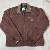 FOESCE High quality American Detroit washed retro old denim canvas workwear long sleeve large pocket coat jacket J97