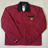 FOESCE High quality American Detroit washed retro old denim canvas workwear long sleeve large pocket coat jacket J97