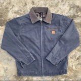 FOESCE High quality American Detroit washed retro old denim canvas workwear long sleeve large pocket coat jacket J97