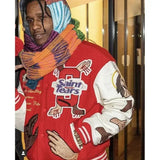 FOESCE Hip-hop high-density letter embroidery jacket bumpy filled star cotton coat winter trendy style men's and women's couple jackets