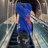 FOESCE Hip hop long sleeved pocket men's and women's streetwear Harajuku aesthetics Y2K women's hoodie letter print punk loose 2000s