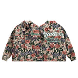 FOESCE Hong Kong style artistic embroidered jacket for men's spring and autumn loose fitting trendy denim jacket