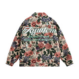 FOESCE Hong Kong style artistic embroidered jacket for men's spring and autumn loose fitting trendy denim jacket