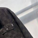 FOESCE Jeans Coat for Men with Print Denim Jackets Man Plaid Black New in Cowboy Y2k One Piece Loose Branded High Quality Size L Rock G
