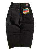 Jeans Y2k Pants Black Jeans Wide Leg Men Retro Loose Fashion Trendy Pants Hip-Hop Streetwear Y2k American Street Casual Jeans