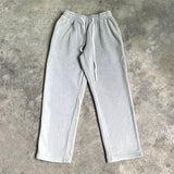 FOESCE Kanye West Solid Color Pants Men Women Best Hip Hop Ye Sweatpants Terry High Street Straight Leg Pants Fleece Trousers