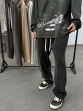 FOESCE Kanye West Solid Color Pants Men Women Best Hip Hop Ye Sweatpants Terry High Street Straight Leg Pants Fleece Trousers