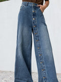 FOESCE Krismile Baggy Jeans Women Pants for Spring Summer 2025 Fashion Buttoned Pockets High Waisted Loose Jean Leisure Pants Bottoms
