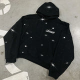 FOESCE Latest style, all shining on the street, high-end fashion set, rap street dance outdoor hip-hop hoodie pants