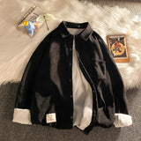 FOESCE Legible Autumn Winter Thicken Corduroy Fleece Shirts Mens Casual Loose Warm Long Sleeve Shirt Male