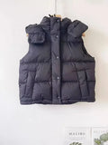 FOESCE Lemon Wunder Puff Winter New Style Vertical Collar Down Jacket Vest Women's Short Commuting Casual Detachable Hooded Warm Jacket
