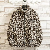 FOESCE Leopard Print Jacket 2025 Winter New Item Warm Thick Men Women Cotton Padded Hooded Jacket Loose Solid Casual Fashion Streetwear